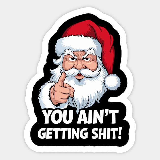Funny Angry Santa Claus Design Sticker by Designed By Marty